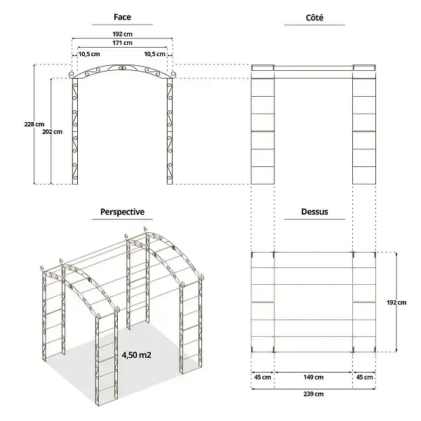 dimensions kiosque 4 50m  dimensions kiosque 4 50m