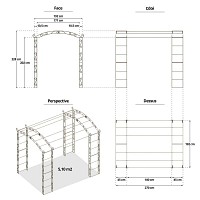 Tonnelle en fer 4 pieds Pagode 5.10m2