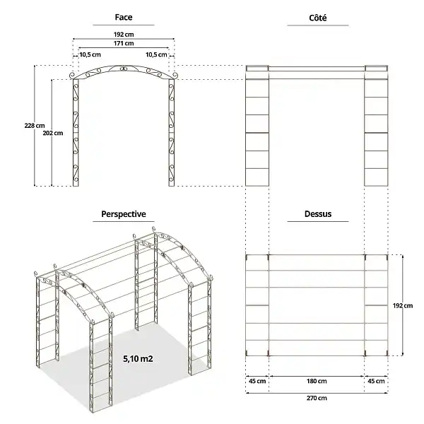 dimensions kiosque 5 10m  dimensions kiosque 5 10m