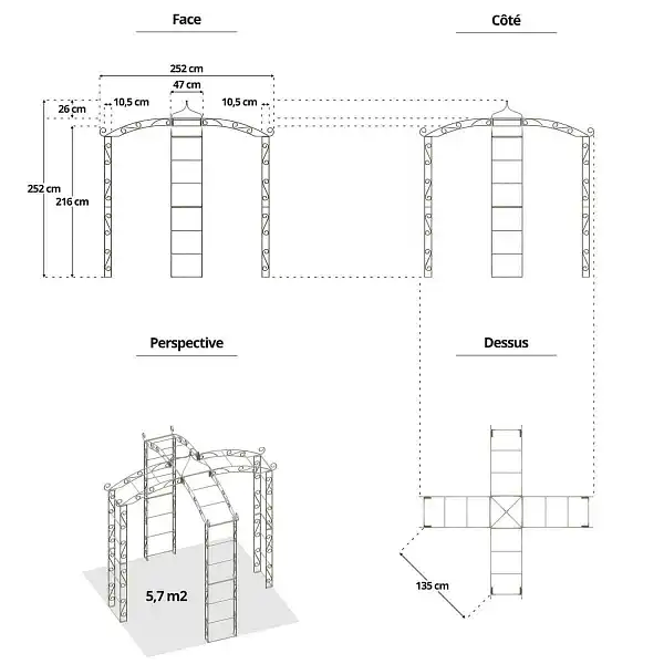 dimensions kiosque gloriette 4 pieds dimensions kiosque gloriette 4 pieds