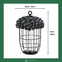 Mangeoire pour oiseaux silo à suspendre Gland - D.19 x H.28cm