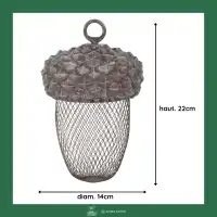 Mangeoire pour oiseaux à suspendre - Gland D.14 x H.22cm