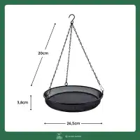 Mangeoire oiseaux suspendue - Soucoupe pour cage anti-gloutons D.26,5cm