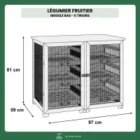 Légumier fruitier - 6 tiroirs - H.81cm - poignée métal