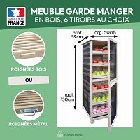 Meuble Légumier fruitier en bois 6 tiroirs