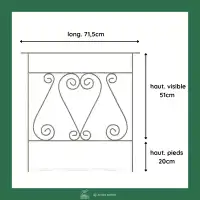 Bordure de jardin en métal à volutes L.71,5 x H.71cm