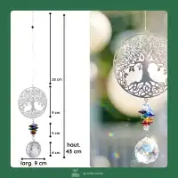 Mobile à vent cristal Arbre de vie H.43cm