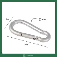 Mousqueton en inox 8cm, diam. 8mm - Pour fixation voile d'ombrage