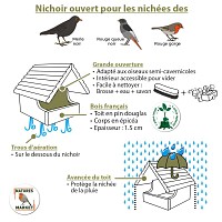 Nichoir pour rouge-gorge en bois PEFC