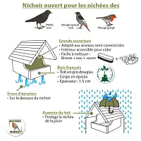 Nichoir pour rouge-gorge en bois PEFC