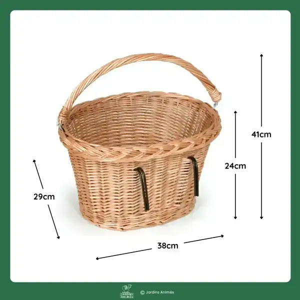 dimensions panier velo osier