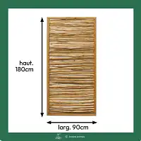 Panneau cadre en pin et rameaux de noisetier - bois naturel - l. 90 x H. 180cm