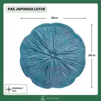 Pas japonais Lotus en fonte - Gris bleu