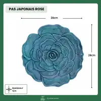 Pas japonais Rose en fonte - Gris bleu