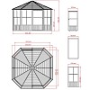Pavillon de jardin Charleston 14,7m2 - Aluminium et acier galvanisé 3,8x3,8m