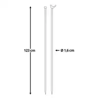 Piquet de fixation décoratif pour clôture PRATIC en métal noir - D.1,6 x H.123cm - Oiseau posé