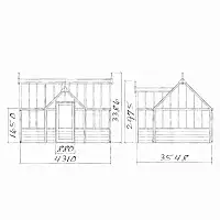 Serre de jardin en bois Portico RHS Gabriel Ash - 11 panneaux