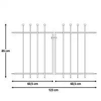 Portillon pour clôture décorative PRATIC en métal noir - L.123 x H.85cm
