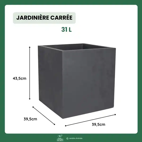 dimensions pot fleur carre gris basalt