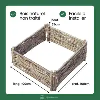 Carré potager noisetier - L.100 x l.100 x H.35 cm
