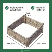 Carré potager noisetier - L.70 x l.70 x H.35 cm