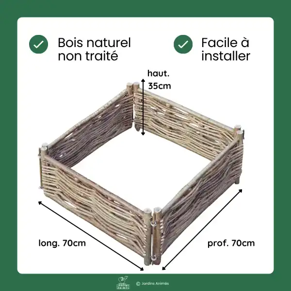 dimensions potager noisetier 70