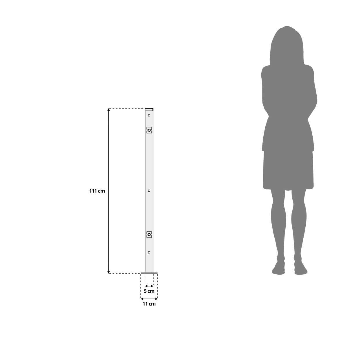 dimensions poteau platine barreaudage alia