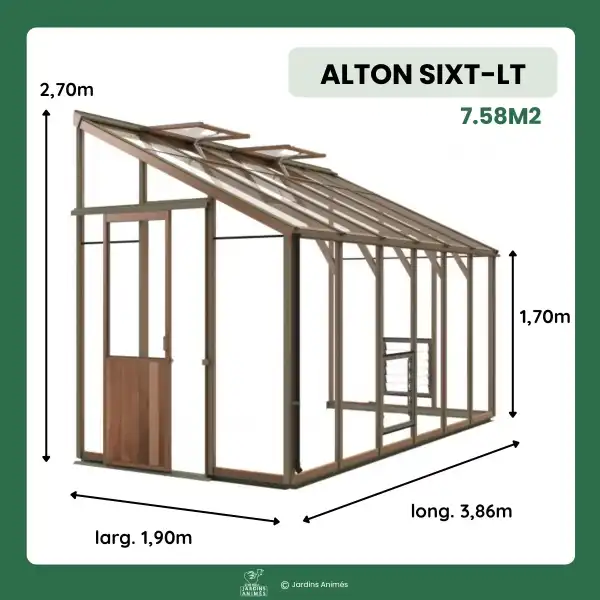 dimensions serre alton sixt lean to