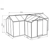 Serre de vie Babette 15.40m2 ACD - Aluminium noir