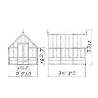 Serre de jardin en bois RHS Wisley Gabriel Ash - 9 panneaux