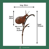 Silhouette escargot sur tige en métal rouillé