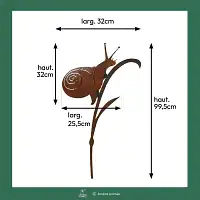 Silhouette escargot sur tige en métal rouillé
