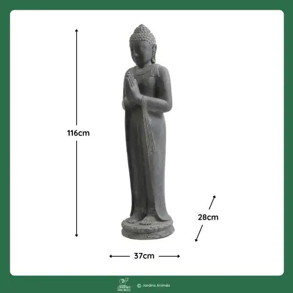 dimensions statue bouddha debout