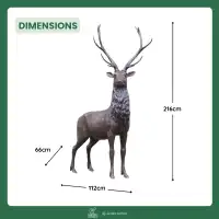 Statue de cerf en bronze L.112 x l.66 x H.216cm
