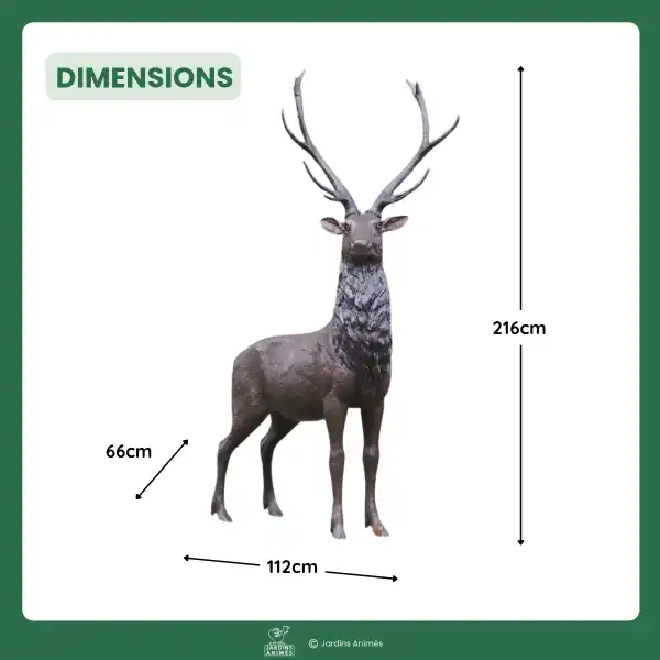 dimensions statue cerf bronze B472232
