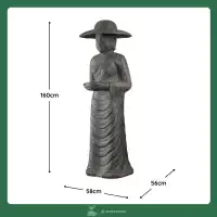 Statue Fermière coréenne en pierre reconstituée - Fabrication artisanale L.58 x H.160cm