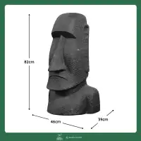 Statue Moaï en pierre reconstituée - Fabrication artisanale L.46 x H.82cm