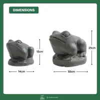 Statuette déco grenouille en pierre reconstituée - Fabrication artisanale