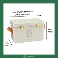 Boite en fer pour organiser les sachets de graines - Beige