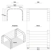Pergola renforcée pour plantes grimpantes Arcade 13,80m2 - L. 4,45 x l. 3,11 x H. 2,40 m