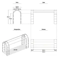 Tonnelle renforcée pour plantes grimpantes Arcade 6,50m2 - L. 4,45 x l. 1,41 x H. 2,40 m
