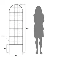 Treillage décoratif - grille arrondie à planter en acier brun - L. 50 x H. 180cm