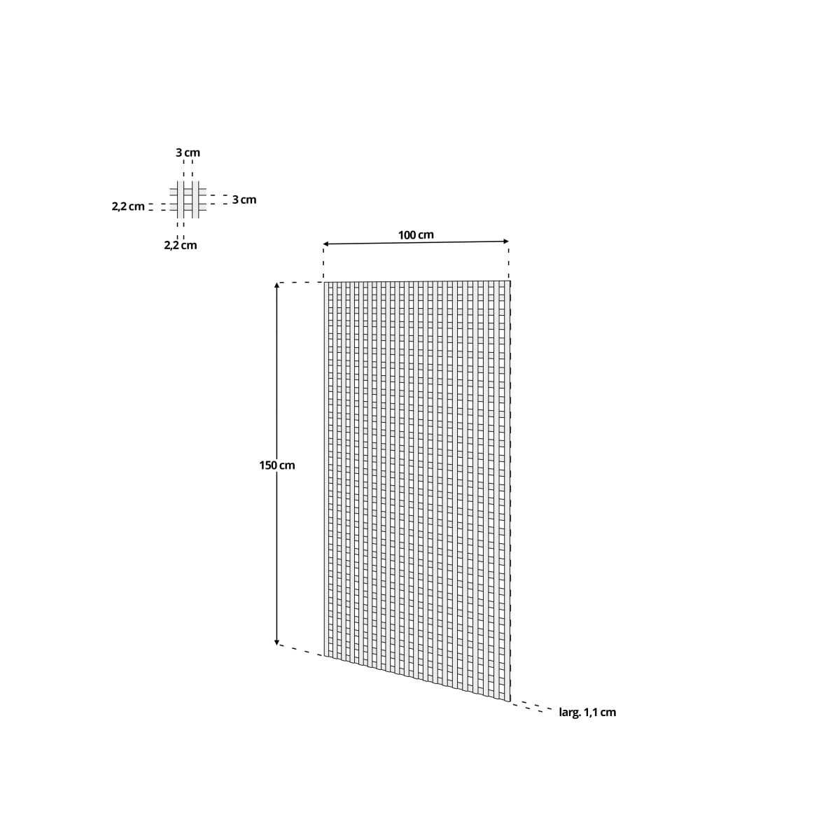 dimensions treillis bois 1 5mx1m carre 30mm