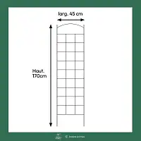 Treillis mural pour plante grimpante - grille ogive avec boule - H.170 x l.45 cm
