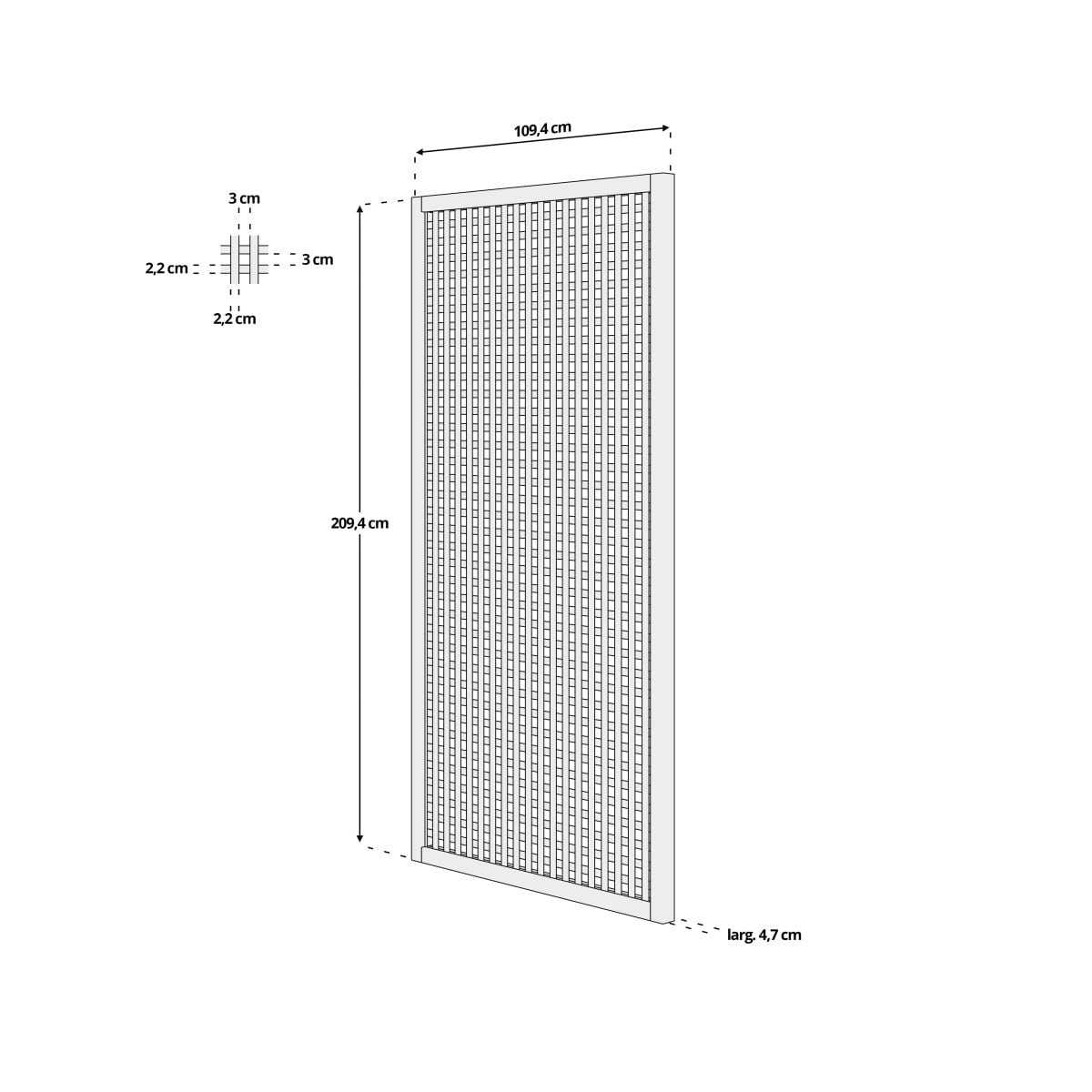 dimensions treillis renforce 1mx2m carre 30mm