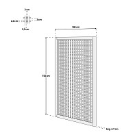 Treillis renforcé en bois maille carrée 30mm 1m x 1,5m - Blanc
