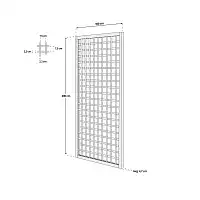 Treillis renforcé en bois maille carrée 75mm 1m x 2m - Blanc