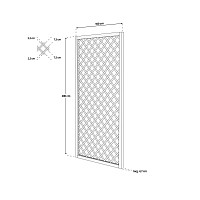 Treillis renforcé en bois maille losange 1m x 2m - Noir