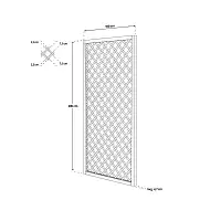 Treillis renforcé en bois maille losange 1m x 2m - Noir  Treillis renforcé en bois maille losange 1m x 2m - Noir