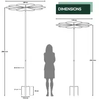 Tuteur Parapluie marguerite 10 pétales